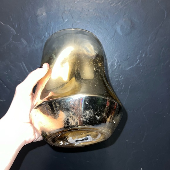 Large Silver Mercury Glass Reflective Mirrored Art Piece Centerpiece Vase Potter - Picture 4 of 7